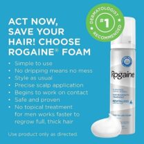 Men's Rogaine Minoxidil 5% Hair Regrowth Foam Unscented One Month Supply