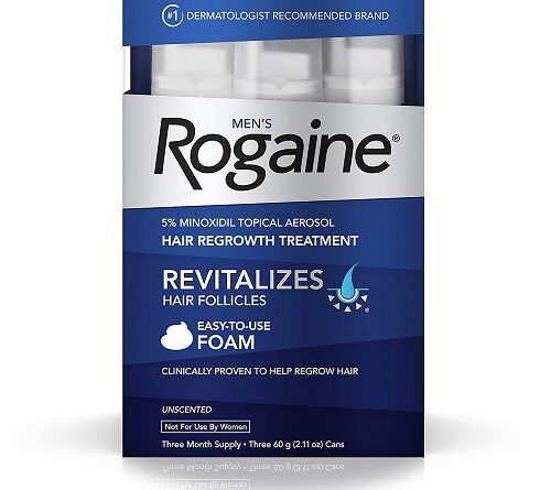 Men's Rogaine Minoxidil 5% Hair Regrowth Foam Unscented Three Month Supply