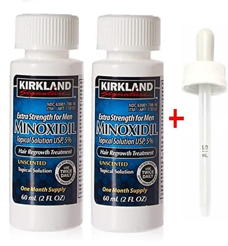 KIRKLAND MINOXIDIL 5% FOR MEN 2 x 60ml Bottles 2 Month Supply with Dropper