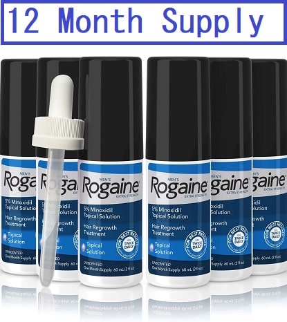 Rogaine Minoxidil 5% Extra Strength Topical Solution 12 month supply