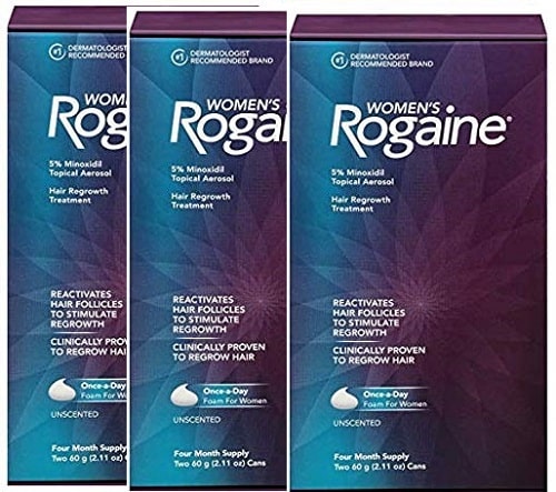 Women’s Rogaine 5% Minoxidil Unscented Foam 12 Month Supply