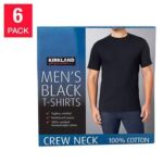 Kirkland Signature Men's Crew Neck T-Shirt, 6-Pack, 100% Cotton