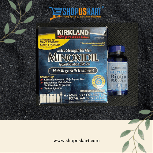 Kirkland minoxidil , biotin hair regrowth at shopuskart india (1)-min