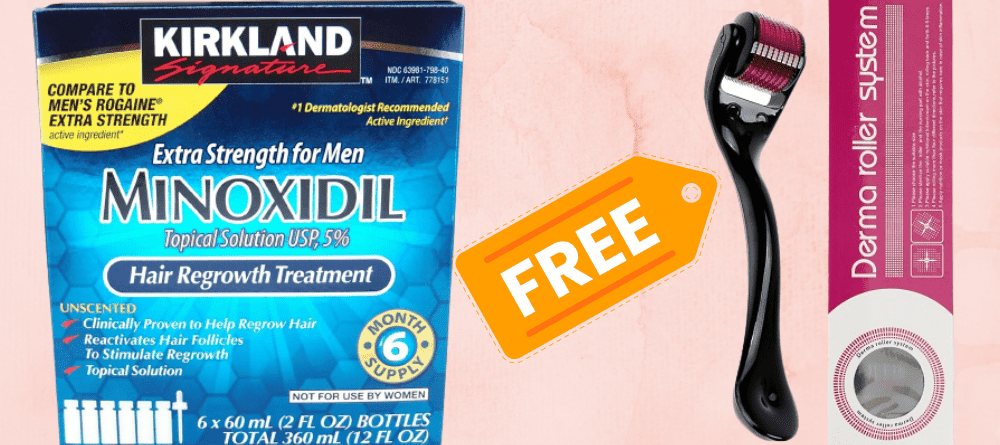 Kirkland Minoxidil India 6 Month Supply Free Derma Roller