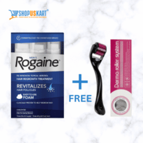 Rogaine Foam Minoxidil India Hair Regrowth 3 Month Supply Free Derma Roller
