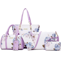 2E Youth Designer Satchel Shoulder Bag for Women in Purple & white