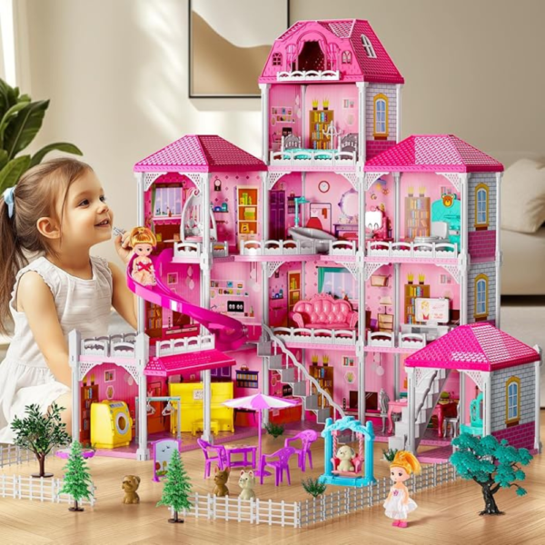 Untitled design 90 Dreamhouse with 2 Dolls,Dollhouse