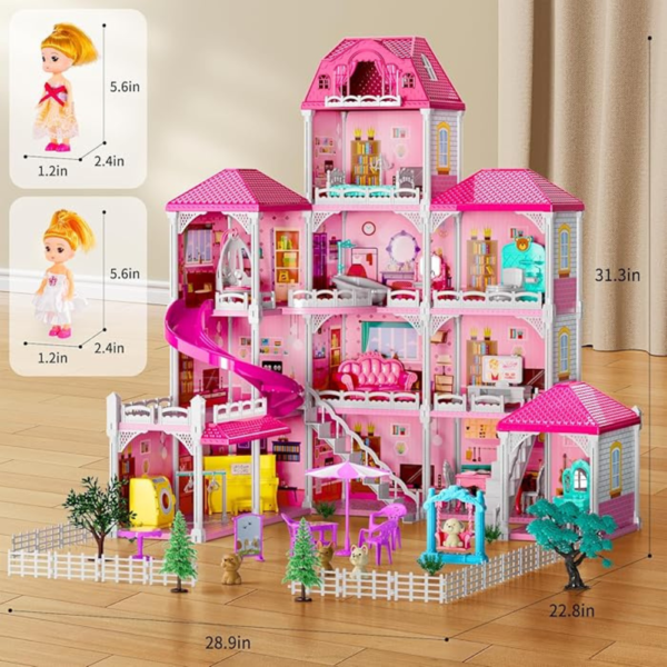 Untitled design 91 Dreamhouse with 2 Dolls,Dollhouse